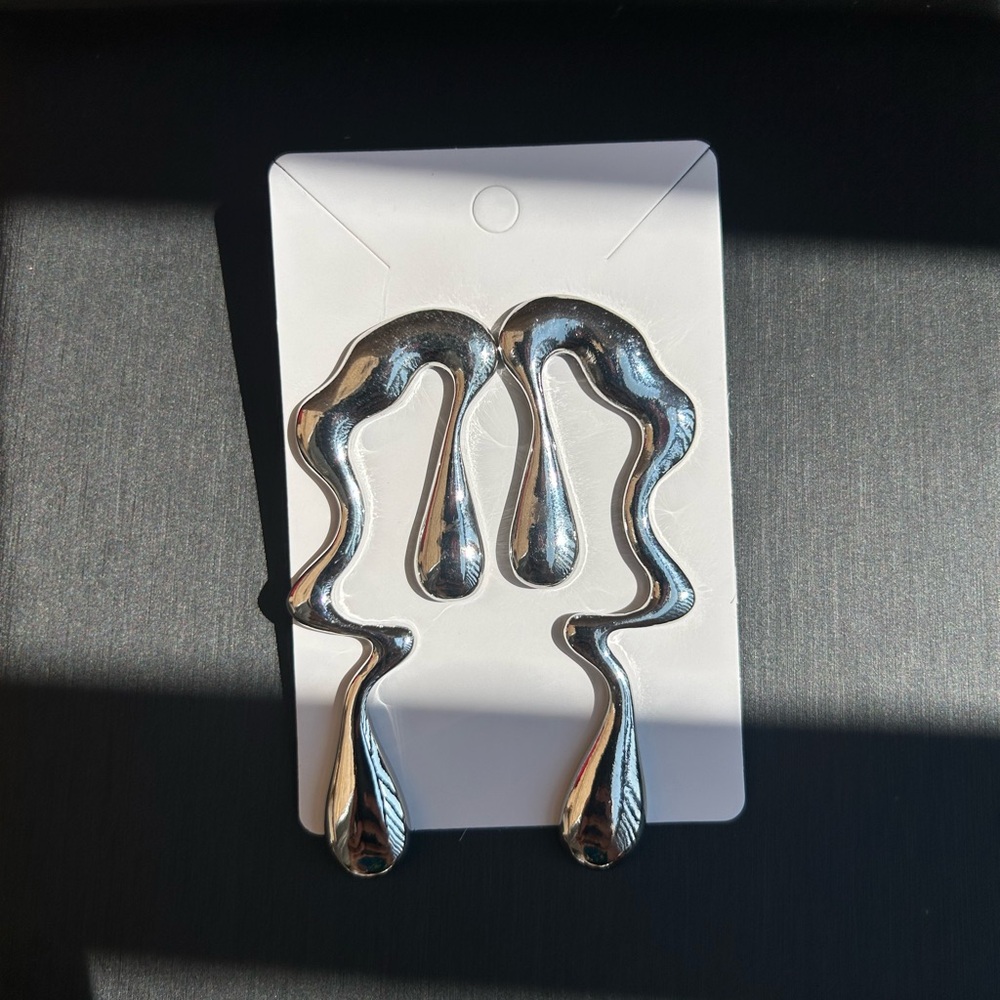 Silver Abstract Women Earrings